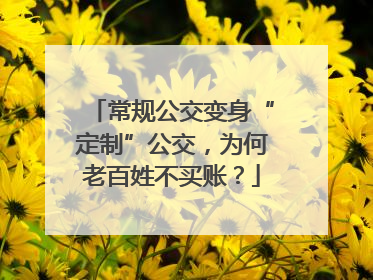 常规公交变身“定制”公交，为何老百姓不买账？