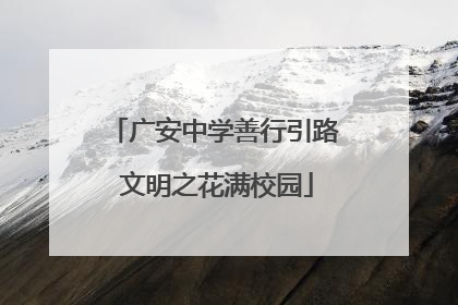 广安中学善行引路 文明之花满校园
