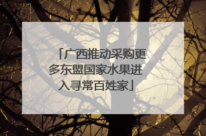 广西推动采购更多东盟国家水果进入寻常百姓家