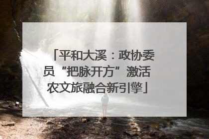 平和大溪：政协委员“把脉开方”激活农文旅融合新引擎