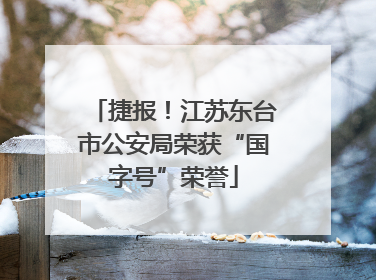 捷报！江苏东台市公安局荣获“国字号”荣誉
