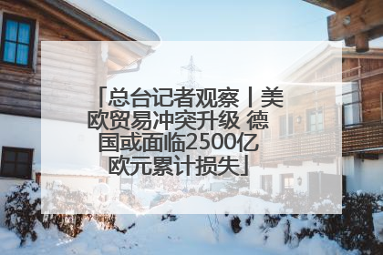 总台记者观察丨美欧贸易冲突升级 德国或面临2500亿欧元累计损失