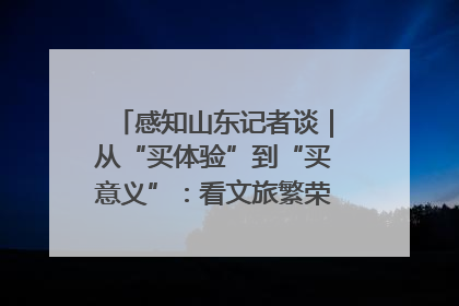 感知山东记者谈｜从“买体验”到“买意义”：看文旅繁荣背后的幸福新定义
