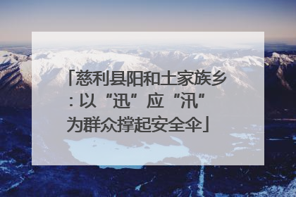 慈利县阳和土家族乡：以“迅”应“汛” 为群众撑起安全伞