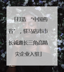 打造 “中国药谷”，驻马店市市长诚邀长三角高精尖企业入驻