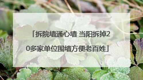 拆院墙通心墙 当阳拆掉20多家单位围墙方便老百姓