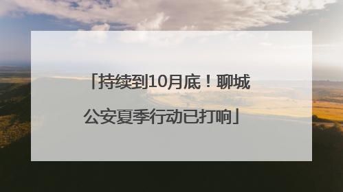 持续到10月底！聊城公安夏季行动已打响
