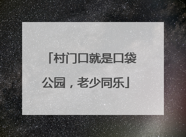 村门口就是口袋公园，老少同乐