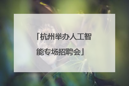 杭州举办人工智能专场招聘会
