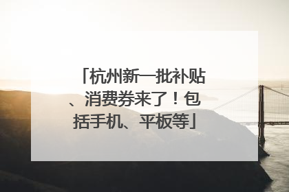杭州新一批补贴、消费券来了！包括手机、平板等