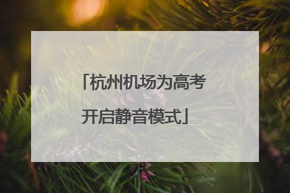 杭州机场为高考开启静音模式