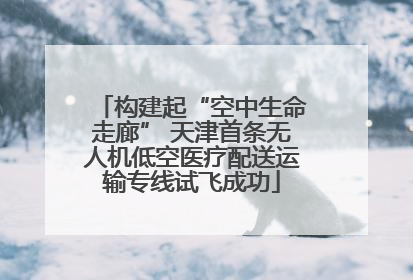 构建起“空中生命走廊” 天津首条无人机低空医疗配送运输专线试飞成功