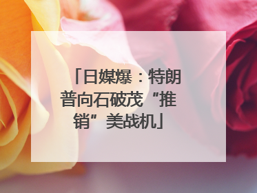 日媒爆：特朗普向石破茂“推销”美战机