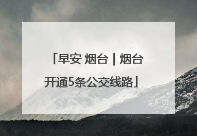 早安 烟台｜烟台开通5条公交线路