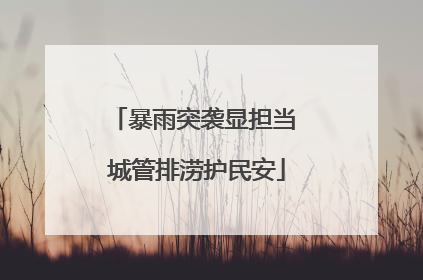 暴雨突袭显担当 城管排涝护民安