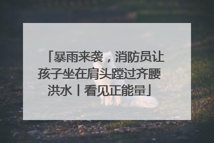 暴雨来袭，消防员让孩子坐在肩头蹚过齐腰洪水丨看见正能量
