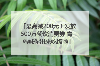 最高减200元！发放500万餐饮消费券 青岛喊你出来吃饭啦
