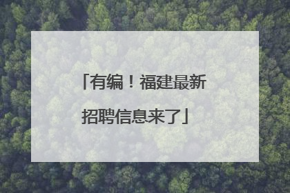 有编！福建最新招聘信息来了