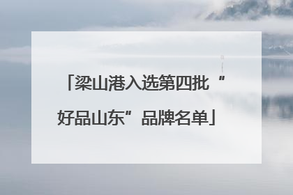 梁山港入选第四批“好品山东”品牌名单