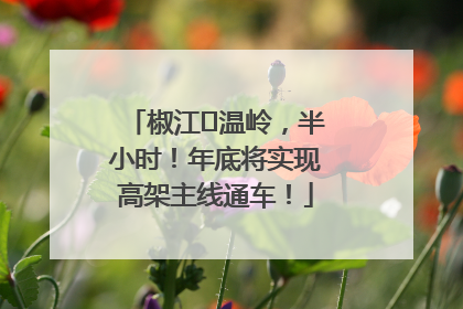 椒江⇌温岭，半小时！年底将实现高架主线通车！
