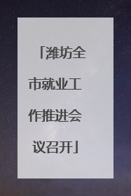 潍坊全市就业工作推进会议召开