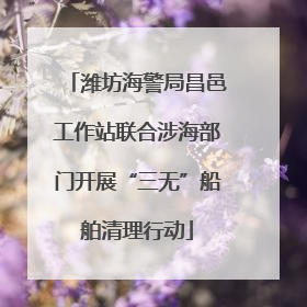 潍坊海警局昌邑工作站联合涉海部门开展“三无”船舶清理行动