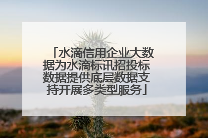 水滴信用企业大数据为水滴标讯招投标数据提供底层数据支持开展多类型服务