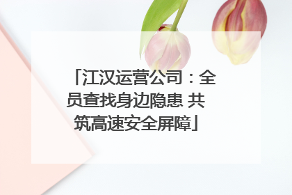 江汉运营公司：全员查找身边隐患 共筑高速安全屏障