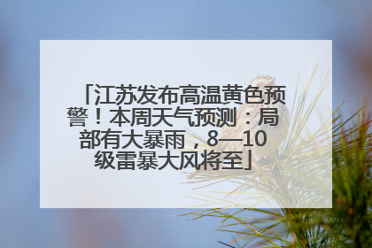 江苏发布高温黄色预警！本周天气预测：局部有大暴雨，8—10级雷暴大风将至