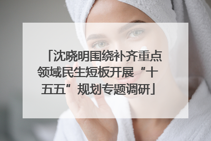 沈晓明围绕补齐重点领域民生短板开展“十五五”规划专题调研