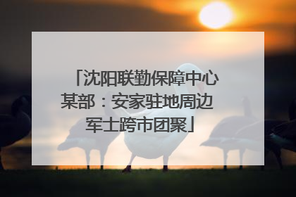 沈阳联勤保障中心某部：安家驻地周边 军士跨市团聚