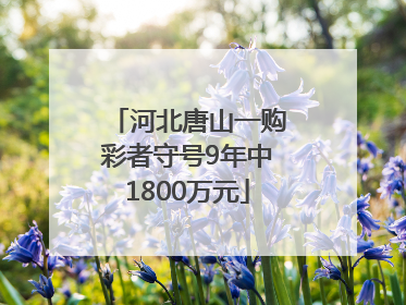 河北唐山一购彩者守号9年中1800万元