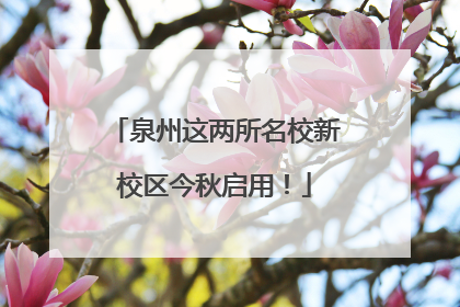 泉州这两所名校新校区今秋启用！