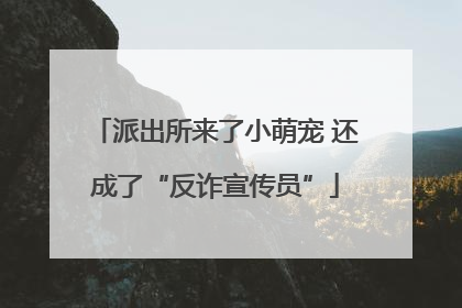 派出所来了小萌宠 还成了“反诈宣传员”