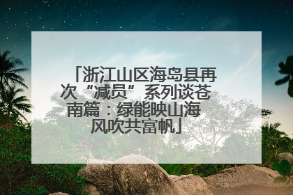 浙江山区海岛县再次“减员”系列谈苍南篇：绿能映山海 风吹共富帆