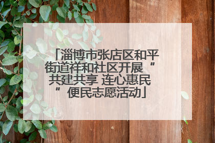淄博市张店区和平街道祥和社区开展“共建共享 连心惠民”便民志愿活动