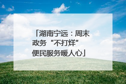 湖南宁远：周末政务“不打烊” 便民服务暖人心