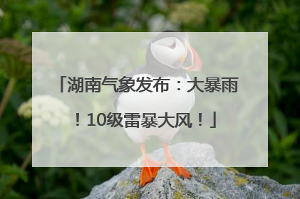 湖南气象发布：大暴雨！10级雷暴大风！