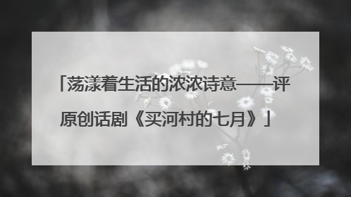 荡漾着生活的浓浓诗意——评原创话剧《买河村的七月》