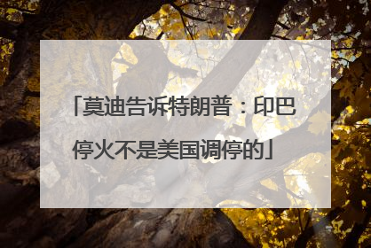 莫迪告诉特朗普：印巴停火不是美国调停的