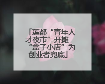 莲都“青年人才夜市”开摊 “盒子小店”为创业者兜底