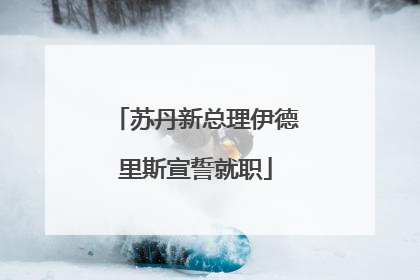 苏丹新总理伊德里斯宣誓就职
