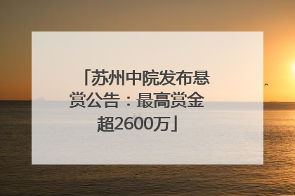 苏州中院发布悬赏公告：最高赏金超2600万