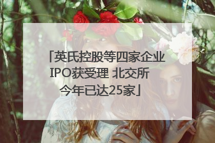 英氏控股等四家企业IPO获受理 北交所今年已达25家