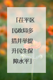 茌平区民政局多措并举提升民生保障水平