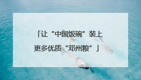 让“中国饭碗”装上更多优质“邓州粮”
