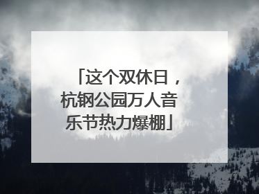 这个双休日，杭钢公园万人音乐节热力爆棚