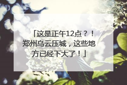 这是正午12点？！郑州乌云压城，这些地方已经下大了！