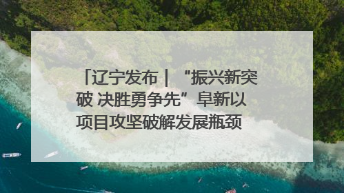 辽宁发布｜“振兴新突破 决胜勇争先”阜新以项目攻坚破解发展瓶颈 经济发展实现良好开局