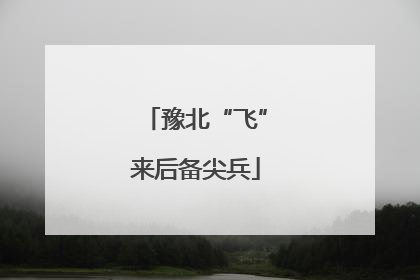 豫北“飞”来后备尖兵